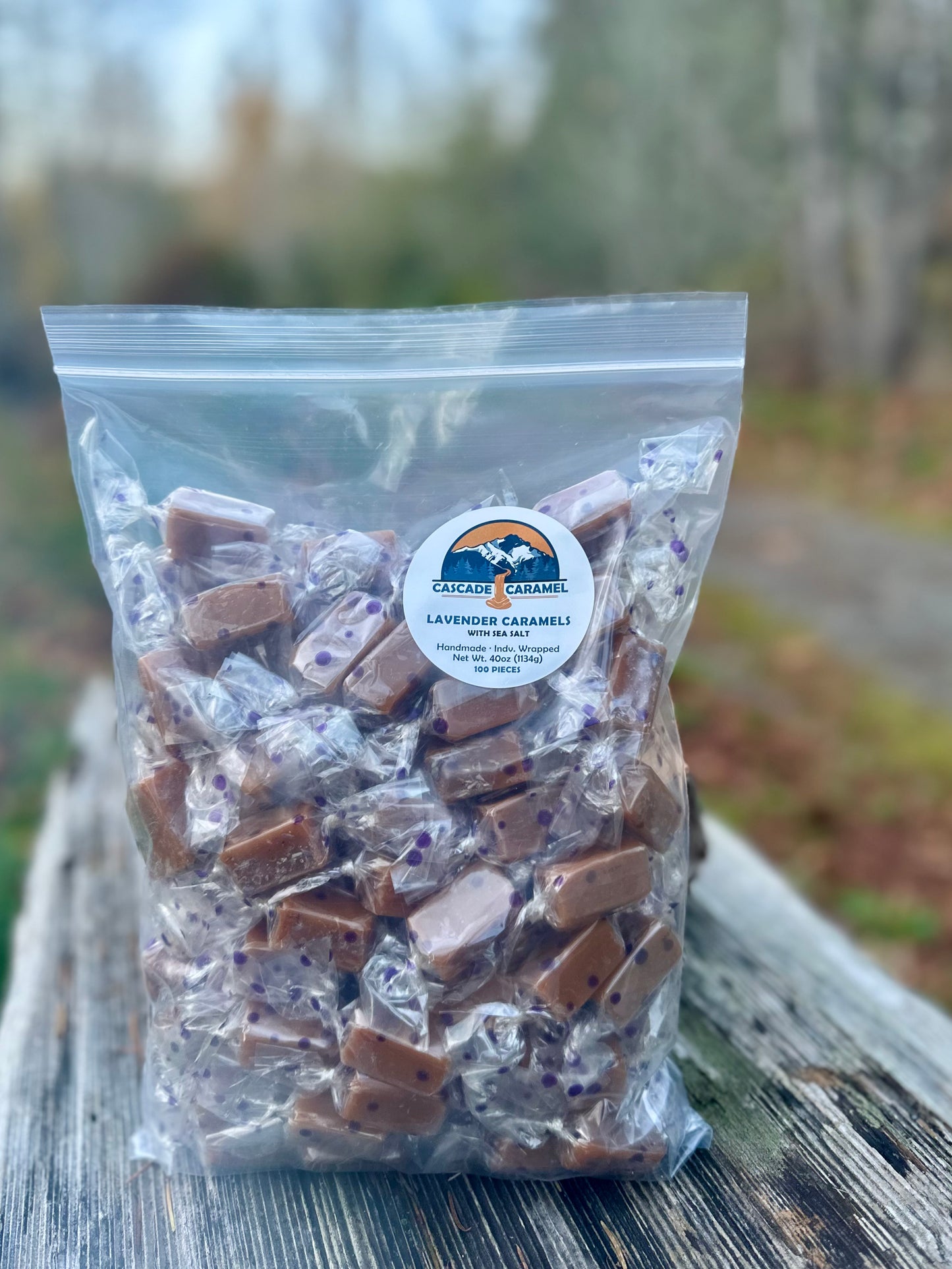 Lavender Caramels with Sea Salt - 100pc. bulk bag