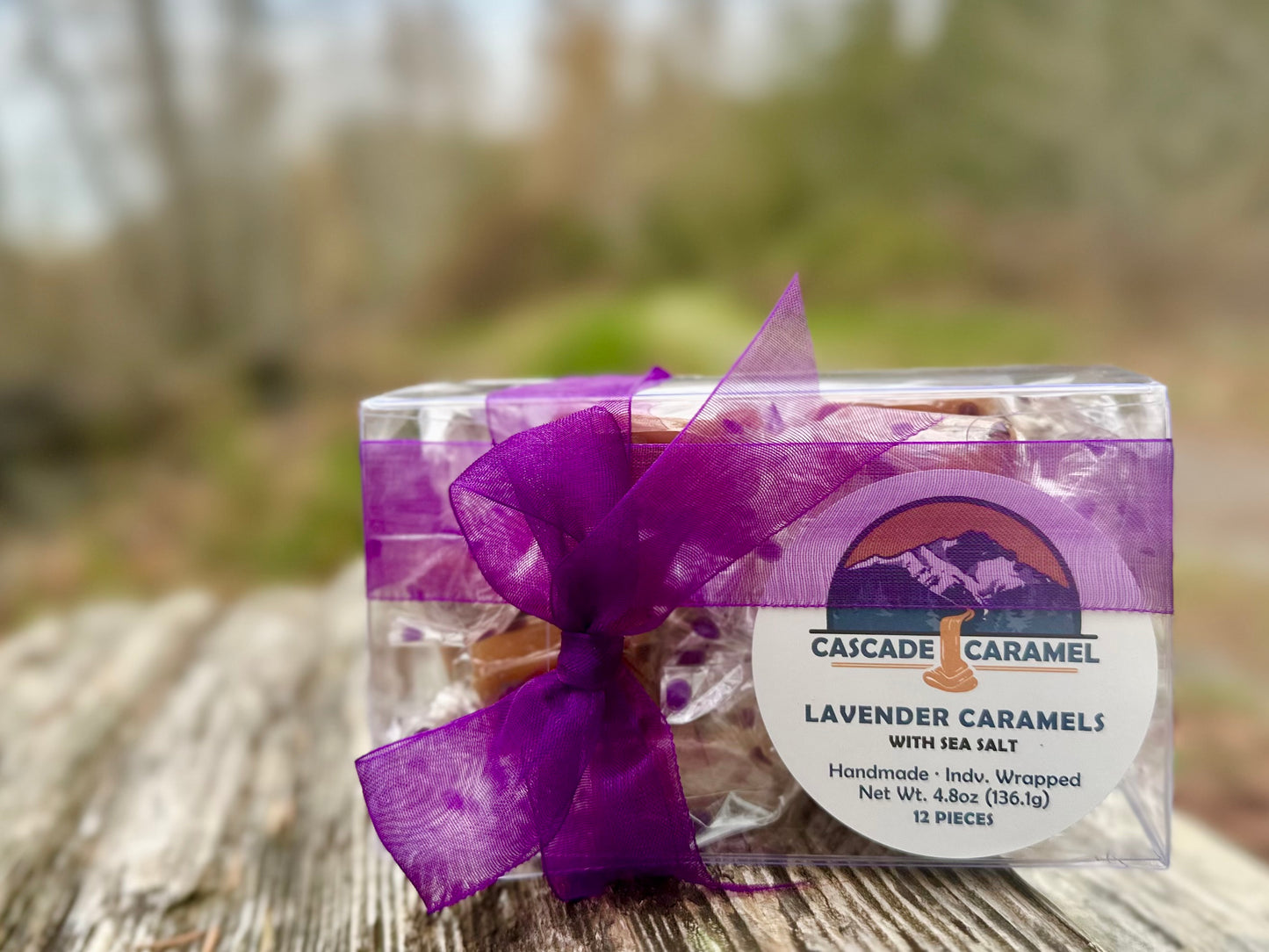 Lavender Caramels with Sea Salt - 12 piece Gift Box
