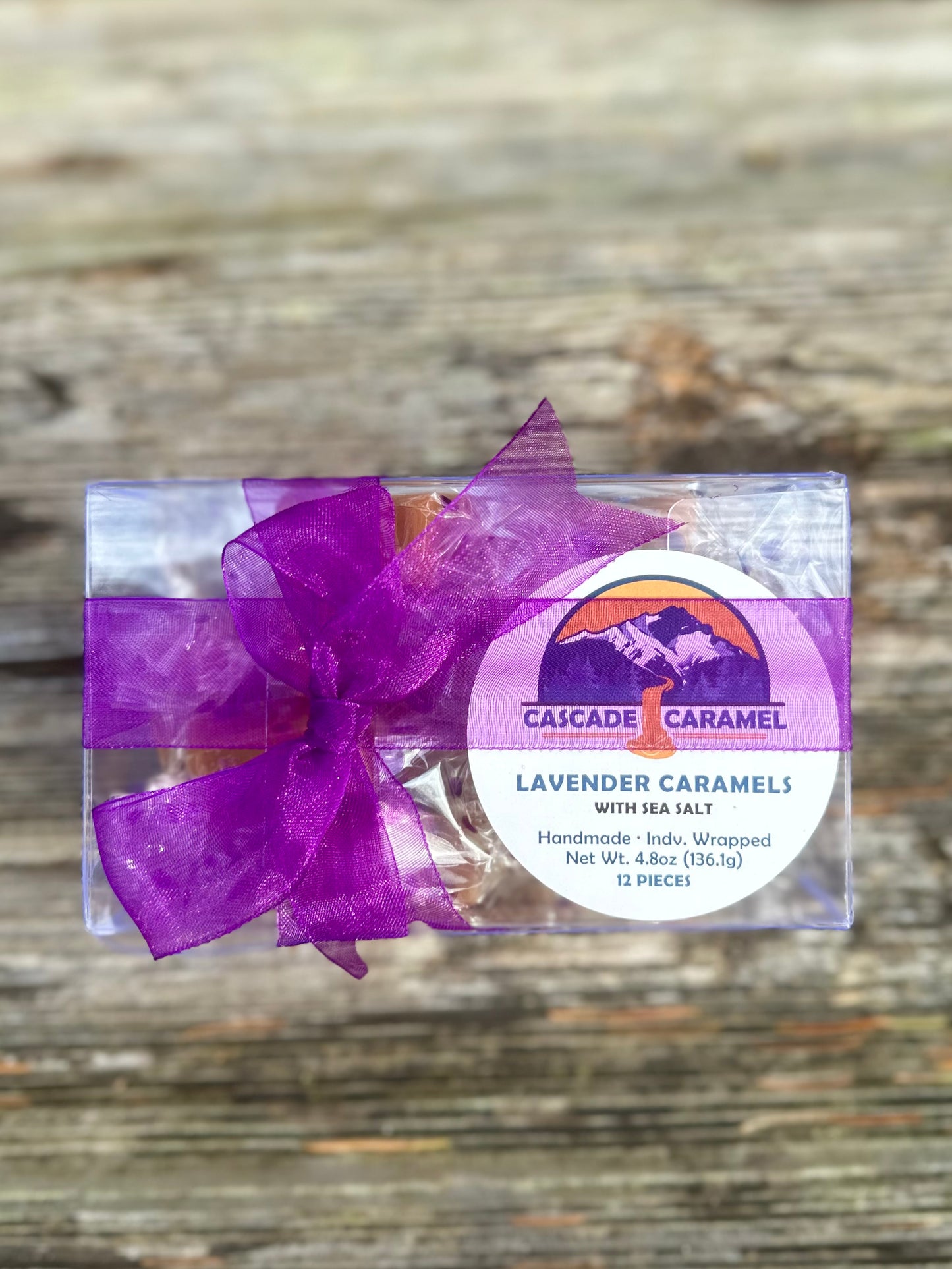 Lavender Caramels with Sea Salt - 12 piece Gift Box